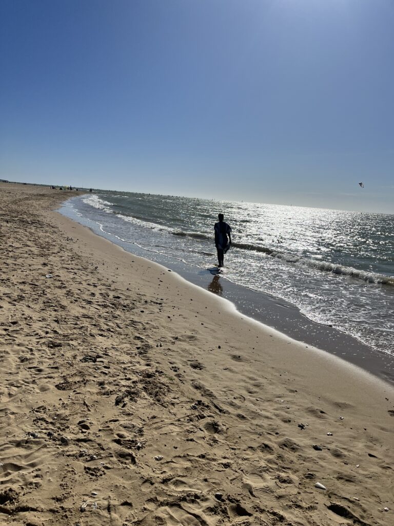 Plage de sanlucar au coucher du soleil